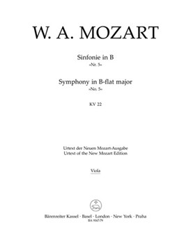 Symphony Nr. 5 B-flat major K. 22 by Mozart Wolfgang Amadeus for