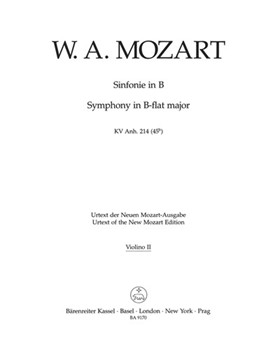 Symphony B-flat major K. Anh. 214 (45b) by Mozart Wolfgang Amadeus for