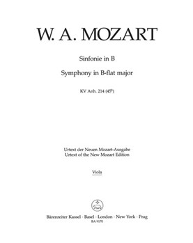 Symphony B-flat major K. Anh. 214 (45b) by Mozart Wolfgang Amadeus for