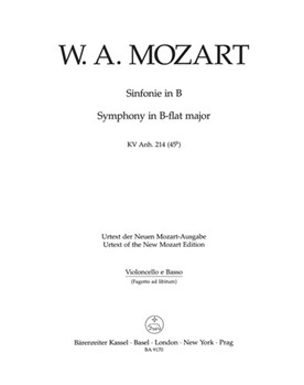 Symphony B-flat major K. Anh. 214 (45b) by Mozart Wolfgang Amadeus for
