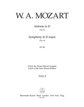 Symphony Nr. 8 D major K. 48 by Mozart Wolfgang Amadeus for