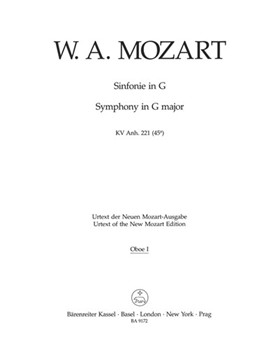 Symphony G major K. Anh. 221 (45a) -Early and late versions- by Mozart Wolfgang Amadeus for