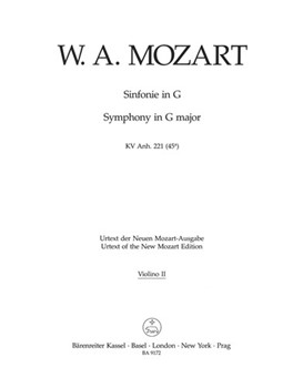 Symphony G major K. Anh. 221 (45a) -Early and late versions- by Mozart Wolfgang Amadeus for