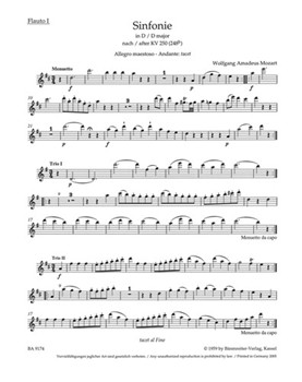 Symphony D major (based on Serenade K. 250 (248b)) by Mozart Wolfgang Amadeus for
