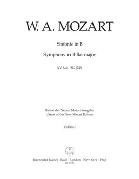 Symphony B-flat major K. Anh. 216 (74g) by Mozart Wolfgang Amadeus for