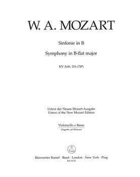 Symphony B-flat major K. Anh. 216 (74g) by Mozart Wolfgang Amadeus for