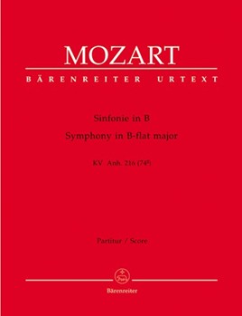Symphony B-flat major K. Anh. 216 (74g) by Mozart Wolfgang Amadeus for Orch