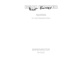 Apoklisis fur 2 Bassklarinetten (2004) by Furrer Beat for 2Clarinet-