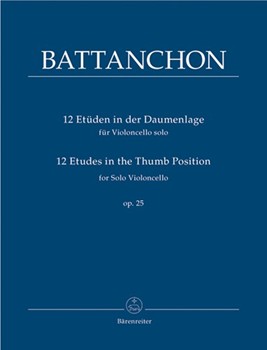 12 Etudes In The Thumb Position Opus 25 by Battanchon Felix - Rummel Martin - for Cello Method