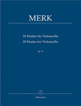 20 Etudes For Violoncello Opus 11 by Merk Josef - Rummel Martin - for Cello Method