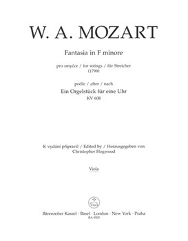 fantasie fur Streicher f-Moll (1799) (nach "Ein Orgelstuck fur eine Uhr KV 608") by Mozart Wolfgang Amadeus for