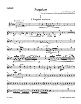 Requiem op. 89 (Arrangement for Soloists Choir and Chamber Orchestra) by Dvorak Antonin - Linckelmann Joachim - for