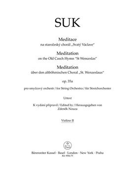 Meditation on the Old Czech Hymn "St Wenceslas" for String Orchestra op. 35a by Suk Josef for V2