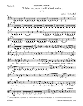 Bleib bei uns denn es will Abend werden BWV 6 -Cantata for Easter Monday- by Bach Johann Sebastian for
