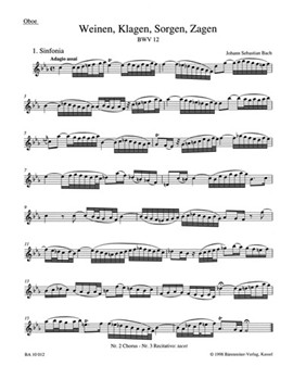 Weeping crying sorrow sighing BWV 12 -Cantata for the Sunday Jubilate- by Bach Johann Sebastian for
