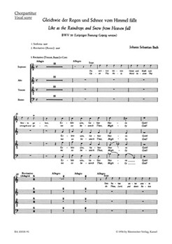 Like as the Raindrops and Snow from Heaven fall BWV 18 -Cantata for Sunday SexaGesimae- (Leipzig Ver by Bach Johann Sebastian for SSolo/TSol