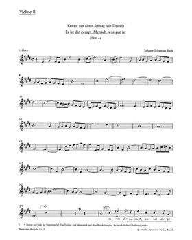 Es ist dir Gesagt Mensch was gut ist BWV 45 -Cantata for the 8th Sunday after Trinity- by Bach Johann Sebastian for