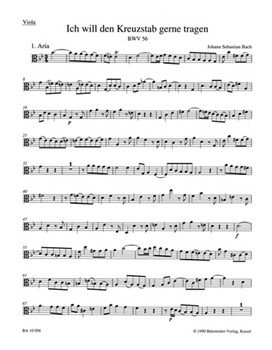 I will my cross-staff gladly carry BWV 56 "Cross Staff Cantata (Kreuzstabkantate)" -Cantata for the by Bach Johann Sebastian for