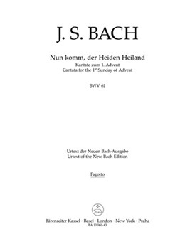 Nun komm der Heiden Heiland BWV 61 -Cantata for the First Sunday of Advent- by Bach Johann Sebastian for