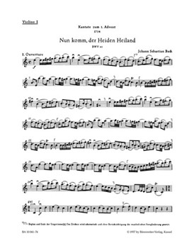 Nun komm der Heiden Heiland BWV 61 -Cantata for the First Sunday of Advent- by Bach Johann Sebastian for