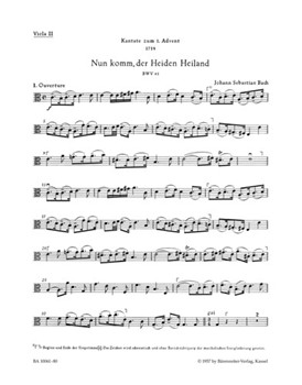 Nun komm der Heiden Heiland BWV 61 -Cantata for the First Sunday of Advent- by Bach Johann Sebastian for