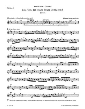Ein Herz das seinen Jesum lebend wei? BWV 134 -Cantata for Easter Tuesday- (third version) by Bach Johann Sebastian for