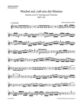 Wake ye maids! hark strikes the hour BWV 140 -Cantata for the 27th sunday after Trinity- by Bach Johann Sebastian for