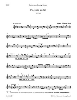 Wo gehest du hin? BWV 166 -Cantata for the 4th Sunday after Easter- by Bach Johann Sebastian for