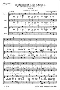 He called His own sheep each by name BWV 175 -Cantata for Whit Tuesday- by Bach Johann Sebastian for ASolo/TSol