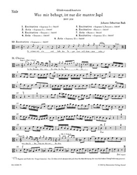 Was mir behagt ist nur die muntre Jagd BWV 208 -Congratulatory Cantata for the Birthday of Duke Chr by Bach Johann Sebastian for