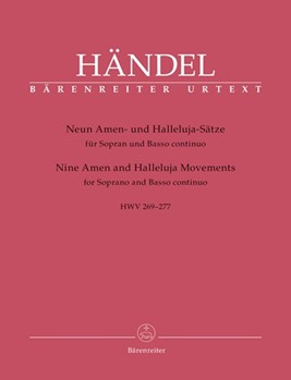 Nine Amen and Halleluja Movements for Soprano and Basso continuo HWV 269-277 by Handel George Frideric for SSolo/Bc