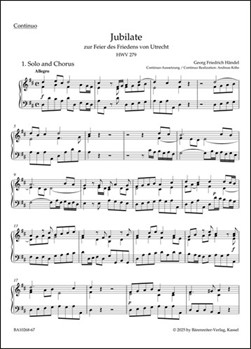 Jubilate for the Celebration of the Peace of Utrecht HWV 279 "Utrecht Jubilate"