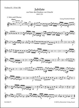 Jubilate for the Celebration of the Peace of Utrecht HWV 279 "Utrecht Jubilate"