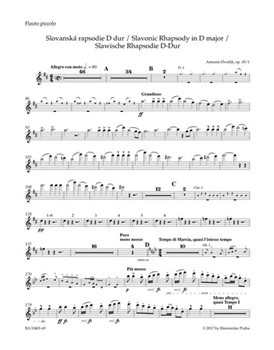 Slavonic Rhapsody Nr. 1 D major op. 45 by Dvorak Antonin for