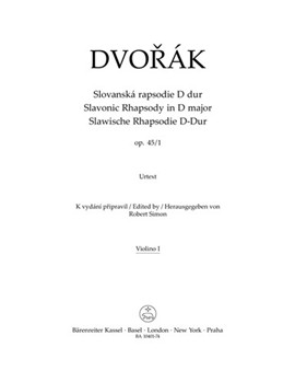 Slavonic Rhapsody Nr. 1 D major op. 45 by Dvorak Antonin for