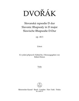 Slavonic Rhapsody Nr. 1 D major op. 45 by Dvorak Antonin for