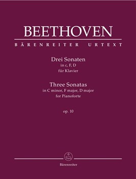 Three Sonatas for Pianoforte C minor F major D major op. 10 by Beethoven Ludwig van - Del Mar Jonathan - for Piano