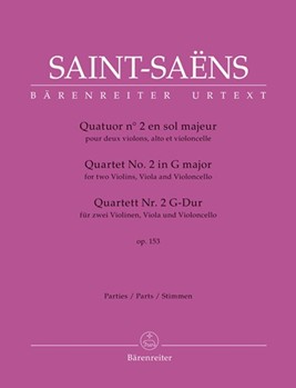 Quartet for two Violins Viola and Violoncello no. 2 G major op. 153 by Saint-Saens Camille - Guilloux Fabien - for St Quartet