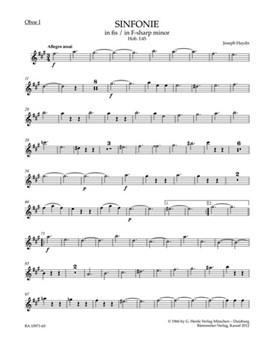 Symphony F-sharp minor Hob. I:45 "Farewell Symphony" by Haydn Joseph for