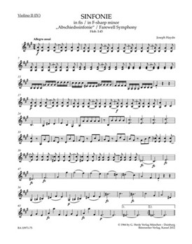 Symphony F-sharp minor Hob. I:45 "Farewell Symphony" by Haydn Joseph for