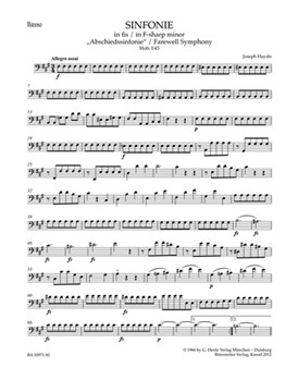 Symphony F-sharp minor Hob. I:45 "Farewell Symphony" by Haydn Joseph for