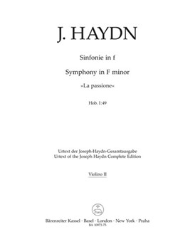 Symphony F minor Hob. I:49 "La passione" by Haydn Joseph for
