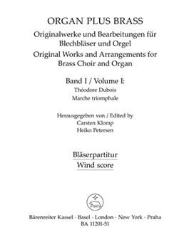 organ plus brass Volume I (Original works and arrangements for brass choir and organ) by for wind instr