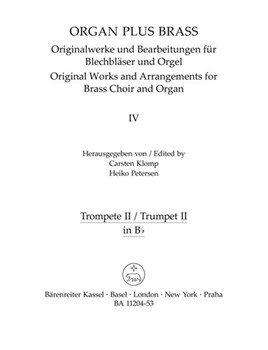 organ plus brass Band IV: Cathedral Sounds (Arrangements for brass choir and organ) by Stanford Sir Charles Villiers - Klomp Carsten - for