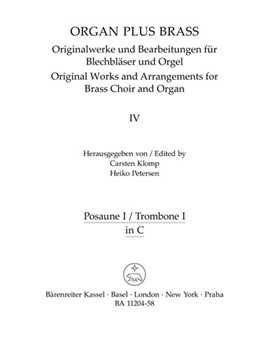 organ plus brass Band IV: Cathedral Sounds (Arrangements for brass choir and organ) by Stanford Sir Charles Villiers - Klomp Carsten - for