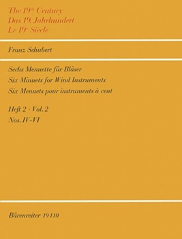 sechs Menuette fur Blaser D 2D (Heft 2) by Schubert Franz for Fl/Ob/2cla