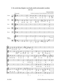 Es wird das Zepter von Juda nicht entwendet werden. Prima pars SWV 369 -Motet- (No. 1 from "Geistliche Chor-Music") by Schutz Heinrich for MixCh(SATTB)Bass Clefadlib