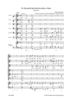 Herzlich lieb hab ich dich o Herr SWV 387 -Motet- (No. 19 from "Geistliche Chor-Music") by Schutz Heinrich for SSATTB and continuo