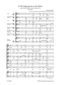Der Engel sprach zu den Hirten SWV 395 -Motet- (No. 27 from "Geistliche Chor-Music") by Schutz Heinrich for SATTBB