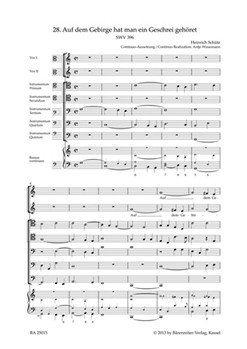 Auf dem Gebirge hat man ein Geschrei gehoret SWV 396 -Motet- (No. 28 from "Geistliche Chor-Music") by Schutz Heinrich for 2Sg-A-SoloVoic1Voic2Voic3Voic4Voic5Bass Clefadlib